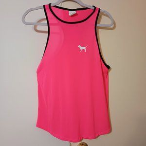 EUC~Victoria's Secret Ultimate Racer Back Tank Top w/ Dog & PINK Logos Sz. Small